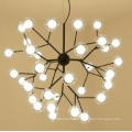 Simple Decorative Glass ball black metal Chandelier Hanging Pendant Lamp